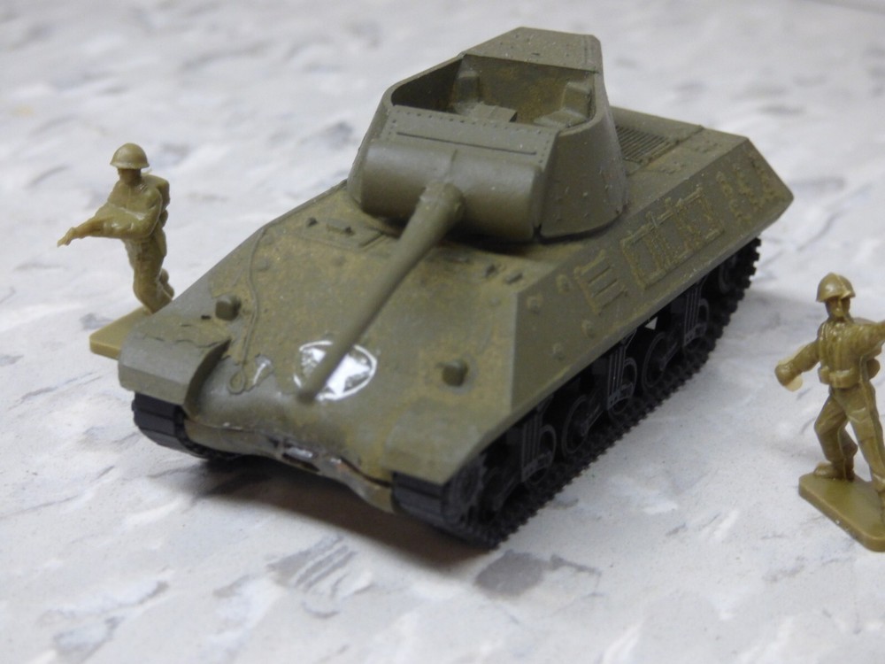 Roco Minitanks Painted WWII US M-36 Tank Destroyer & Airfix Soldiers Lot #7027B