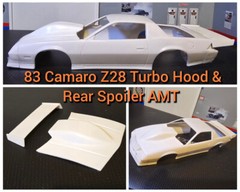 Resin Turbo Hood & Rear Spoiler Combo for 83 Camaro Z28 AMT 1/25.