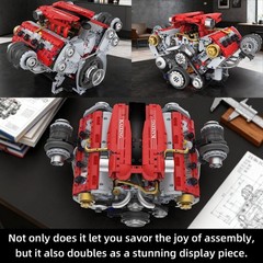 3168 Pcs Visible V8 Internal Combustion Ohc Engine Motor Working Model DIY Kit