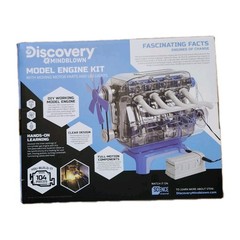 Discovery Mindblown Model Engine Build Kit STEM Moving Parts, LED Lights NIB