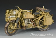 AwardWinner Built Schuco Large 1/10 Diecast BMW R75 Motorcyle Sidecar+Rebuilt