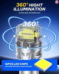 AUTOONE White 1157 LED Light Bulbs, 700% Brighter & 6500K White 7528 2057