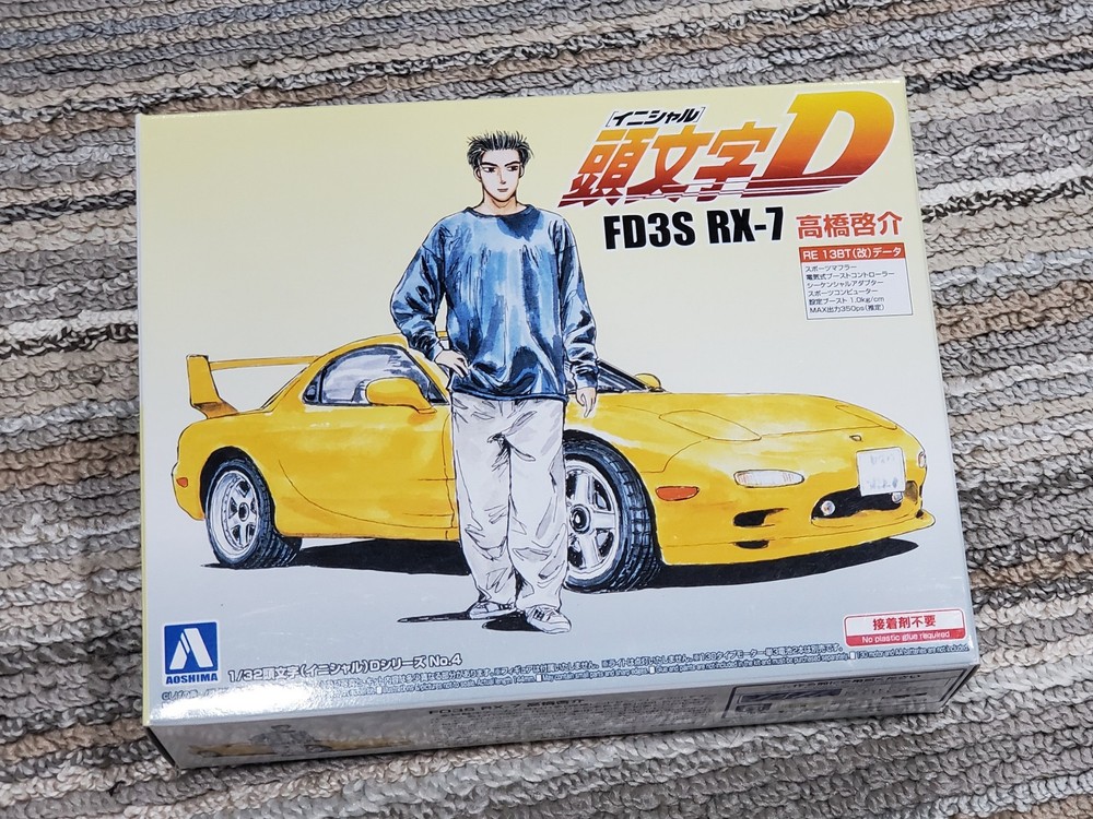 Aoshima 1/32 Scale Model The Snap Kit CM2 Initial D Keisuke’s Mazda RX-7 FD3S