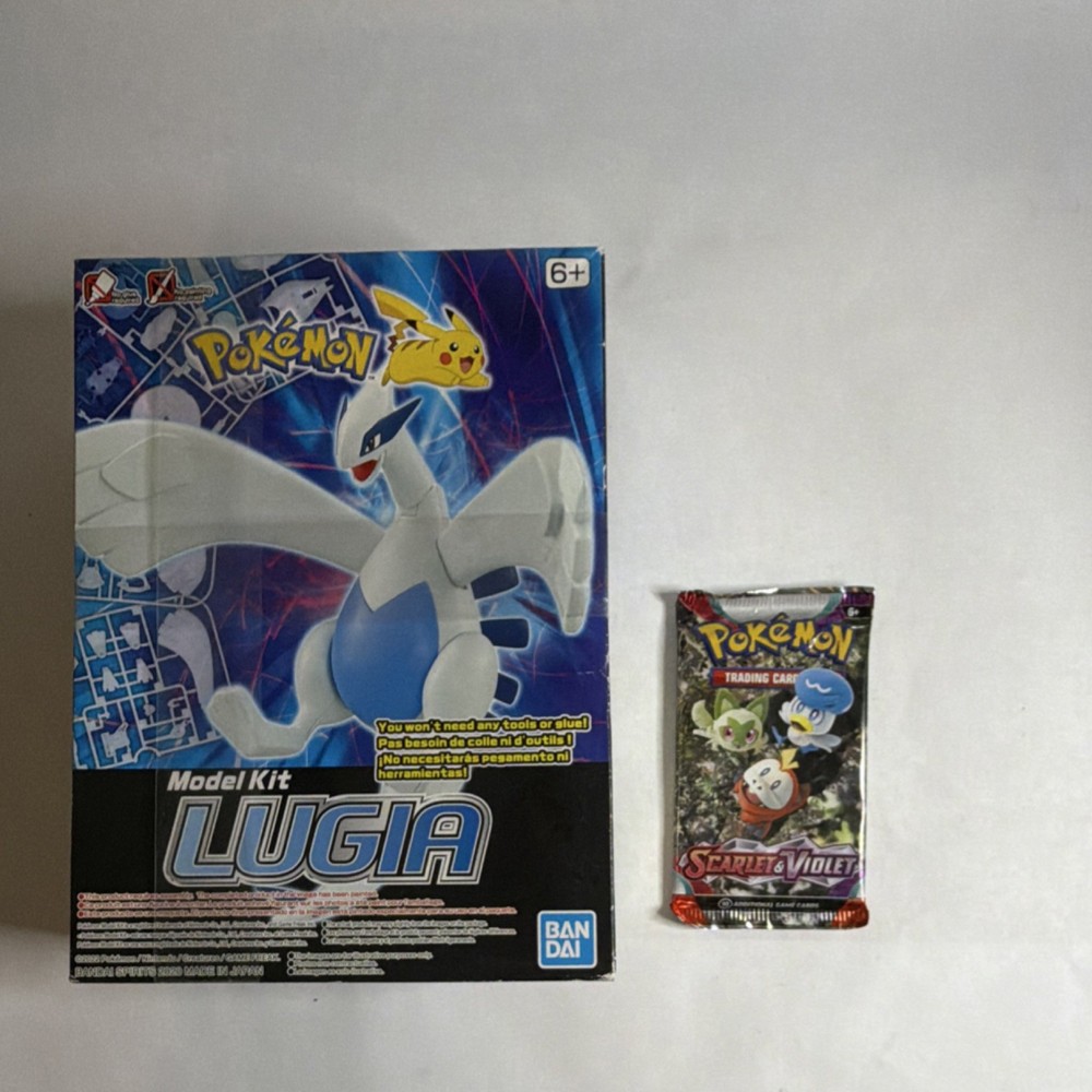 Bandai Pokemon Lugia Model Kit Combo w/ Scarlet & Violet Trading Card Pack
