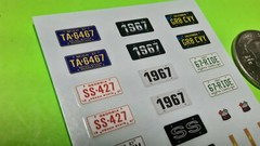 67 1967 Impala SS 427 1/25 Waterslide Decal Sheet Emblem MI GA AZ License Plate