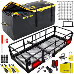 60 In. X 24 In. X 14 In. High Rail Hitch Cargo Carrier with Rear Lights, 30 Cu.