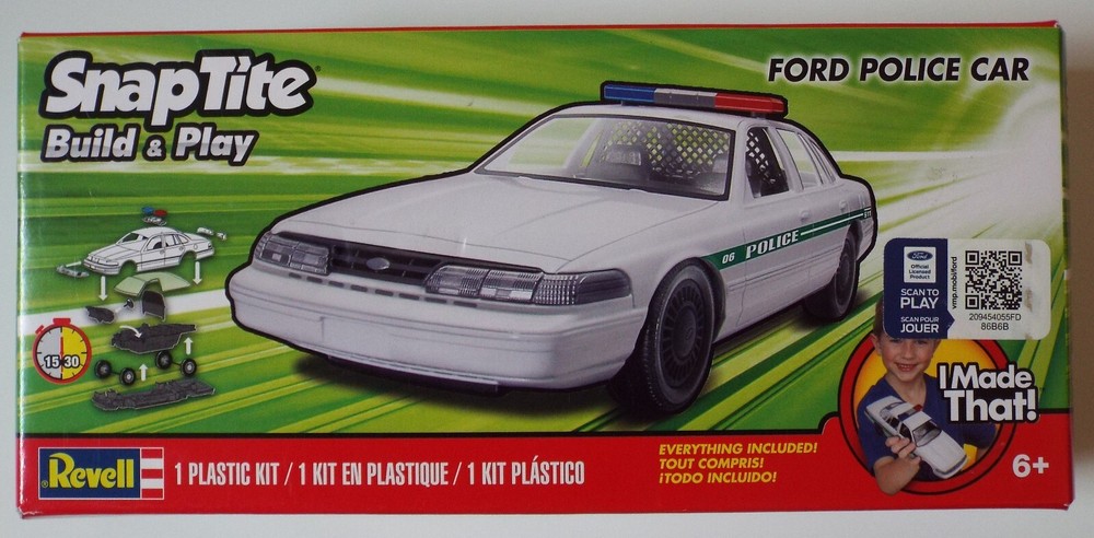 1/25 Ford Police Car SnapTite Build & Play Revell #85-1688 Factory Sealed MISB