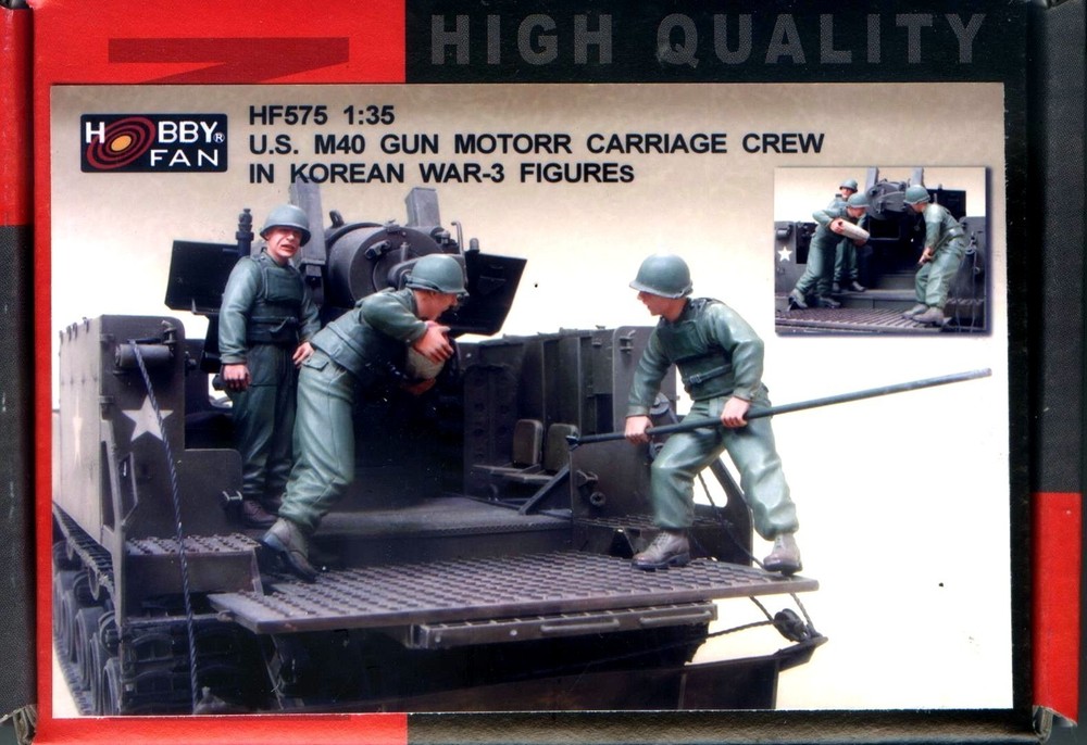 Hobby Fan 1/35 HF-575 US M40 Gun Motor Carriage Crew in Korean War – 3 Figures