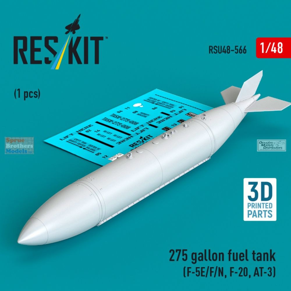 RESRSU480566U 1:48 ResKit 275 Gallon Fuel Tank (for F-5E F-5F F-5N F-20 AT-3)