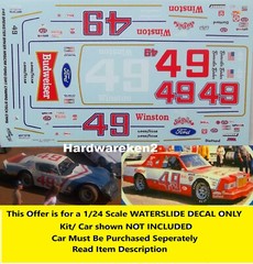 NASCAR DECAL #49 BUDWEISER WINSTON SIX-PACK 1981-82 THUNDERBIRD/ CAMARO B BAKER