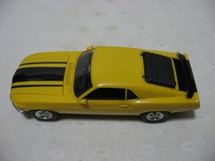 Monogram Yellow 1970 Ford Mustang Boss 302 1/24 Scale Built Model Kit #2923