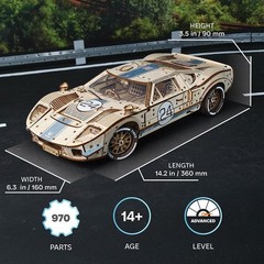 UGEARS UGT-24 Endurance Racer 3D Wooden Puzzles for Adults – Large,