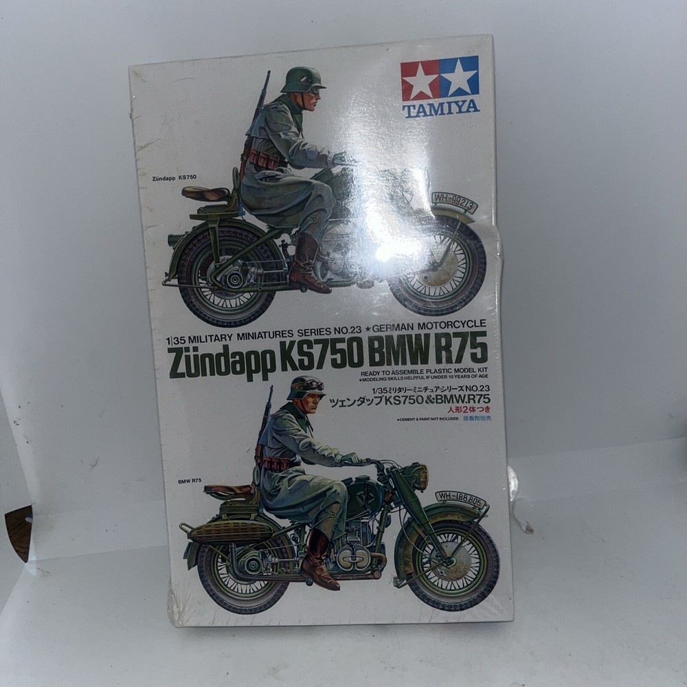 Tamiya Zundapp KS750 BMW R75 German Motorcycle 1/35 Model Kit Factory Sealed