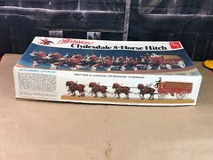 OPEN BOX AMT MATCHBOX 1:20 Model Kit BUDWEISER CLYDESDALE 8-HORSE HITCH No. 7702