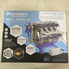 Discover Mindblown Model Engine Kit 104-Piece STEM DIY LED Working Engine NIB