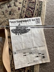 Tamiya 1/35 Panzer Kampfwagen III Ausf. M/N Model Kit Open Box Vintage