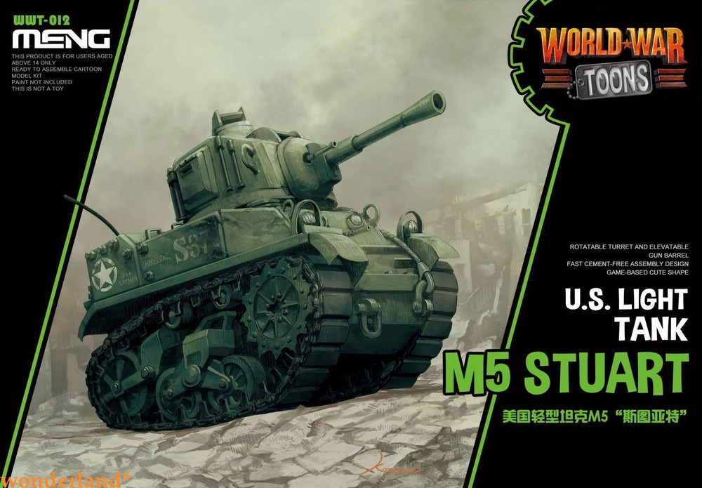 Meng Model WWT-012 U.S Light Tank M5 Stuart (Q Edition) Assembly Cute Model