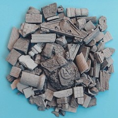 Painted Diorama 1/35 Building Ruins Rubble Bricks Base Military Scene Prop Model