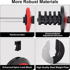Adjustable Dumbbell Set, 10-In-1 25LB/55LB Ajustable Dumbbells with Safe Locking