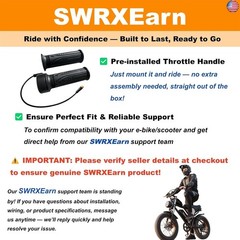EBike Full Twist Throttle, 3 Pin EBike Throttle Grip with Waterproof Joint,