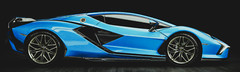 Lamborghini 1:18Race Car12Custom Built Concept Metal Body Model Carousel BLUE 24