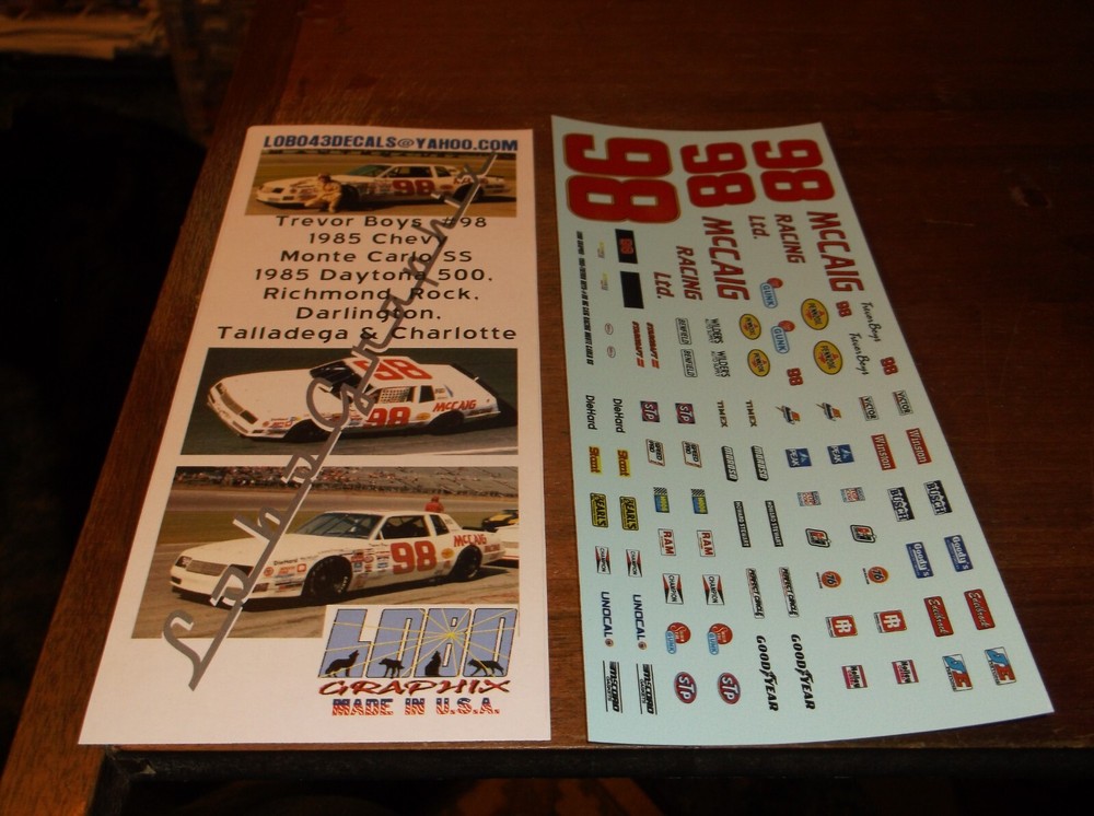 Trevor Boys #98 MCCAIG 1985 Chevy MCSS 1/24th scale decals LoboGraphix