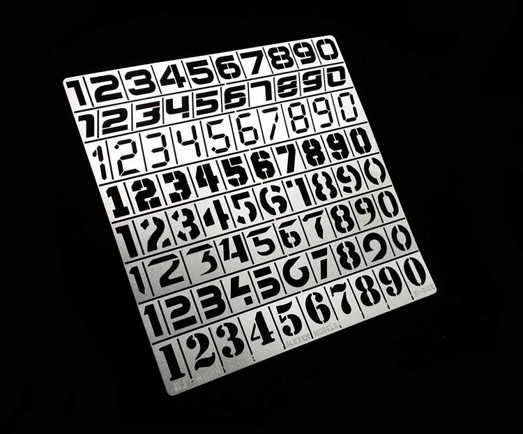 Number Template A Stencil (Masking) for 1/35, 1/100 Gundam/Scale Models