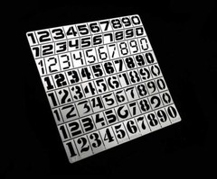 Number Template A Stencil (Masking) for 1/35, 1/100 Gundam/Scale Models