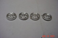Vintage Custom Domed 6 Spoke Hubcaps set of 4 1/25 Part jy1212