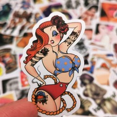 Aspcsmomt Sexy Girls Stickers for Adults,100pcs Pinup Women Decals Pack Red
