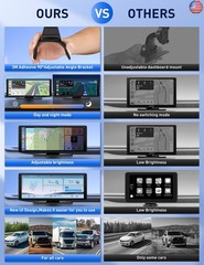 Wireless Apple Carplay Screen for Car, 10.26″ HD Touchscreen Portable Android