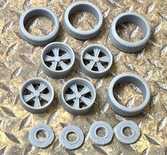 Resin 21/20 Inch “60’s Hurst” Style Model car Wheels/Tires 1/24 1/25 scale