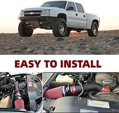 4 Inch Performance Cold Air Intake Filter Kit with Shield for 99-06 Black & Red