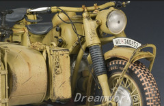 AwardWinner Built Schuco Large 1/10 Diecast BMW R75 Motorcyle Sidecar+Rebuilt