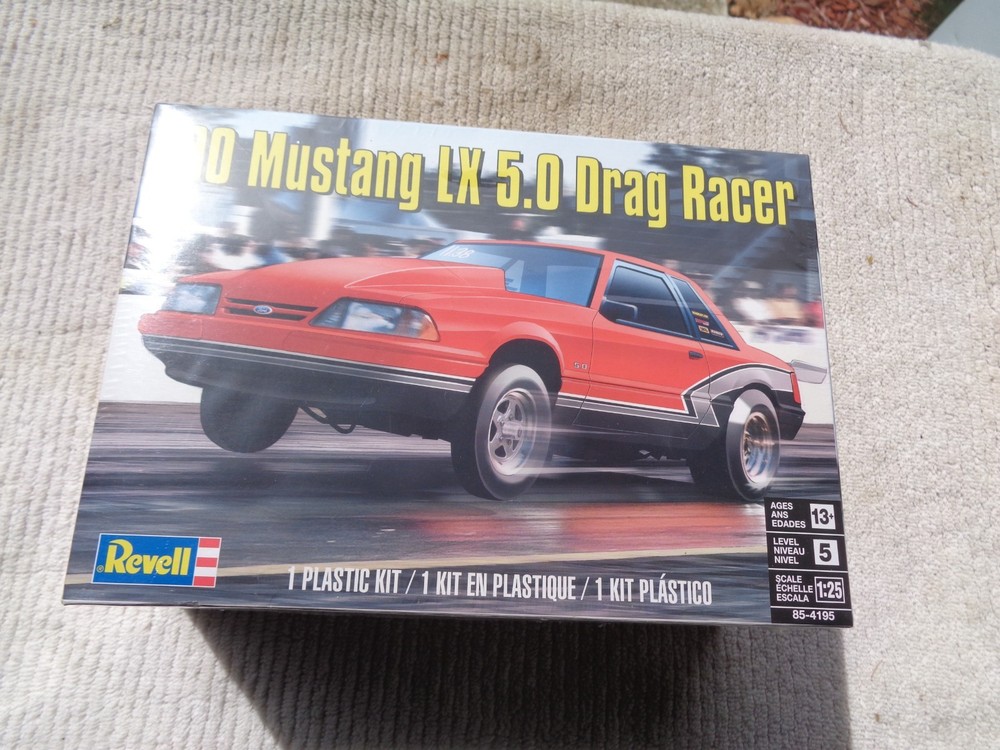 Revell # 85-4195 1990 Ford Mustang LX 5.0 Drag Racer 1:25 Scale Model Kit Sealed