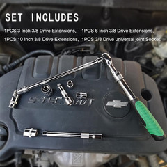 4 Piece 3/8 Inch Drive Extension Bar Set, 3/8 Inch Drive Socket Extension Set In
