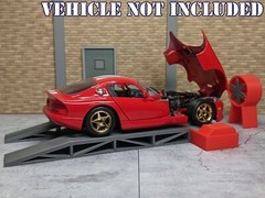 1/24 1/25 Scale 2WD Dyno Chassis Dynamometer With Ramps – Car Diorama Accessory