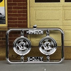 Willys Halibrand SLOT Mag Chrome WHEELS Gasser No Backs AMT1:25 LBR Model Parts