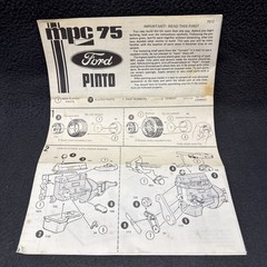 MPC 1975 Ford Pinto 1-7512 Instructions Original Manual Drag Car 1974 Hot Rod