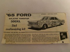 Vintage Annual AMT 1965 Ford Galaxie Ht Model Kit Instructions Sheet