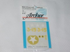 Archer 1/35 FINE TRANSFERS AR35265 M4A1 81MM MMC HALFTRACK 41ST ARMORED INF.