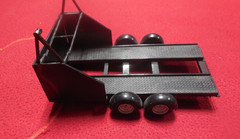 Vintage 1:25 scale race car trailer with tire rack built missing tongue junkyard