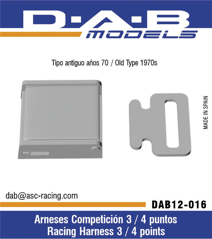 DAB 1/12 1970s Racing Harness 3/4-Point (2pcs)