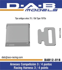 DAB 1/12 1970s Racing Harness 3/4-Point (2pcs)
