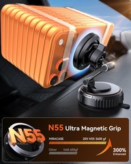 for MagSafe Car Mount[3600gf Strong Magnet & 89+LBS Suction Base]Vacuum Magne…