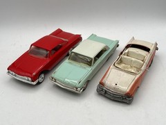 Lot Of 3 1/25 Dealer Promo Model Cars – Ford Galaxie, Starliner, Fairlane AS-IS