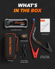 Wolfbox 4000A Jump Starter12V Car Battery Jump Starter 65W Quick Chargerled