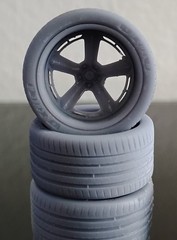 1/24 Scale Resin 20″ American Racing Wheels & Michelin Tires 3d Printed