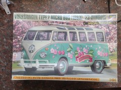 RARE Japanese VW Type 2 Micro Bus 23-Window 1963 1:24 KIT HASEGAWA 21210 Cherry
