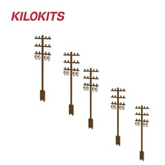 KILOKITS 5PCS 1/35 Telegraph Poles 3 Cross Bars Model Kits Wargaming Diorama